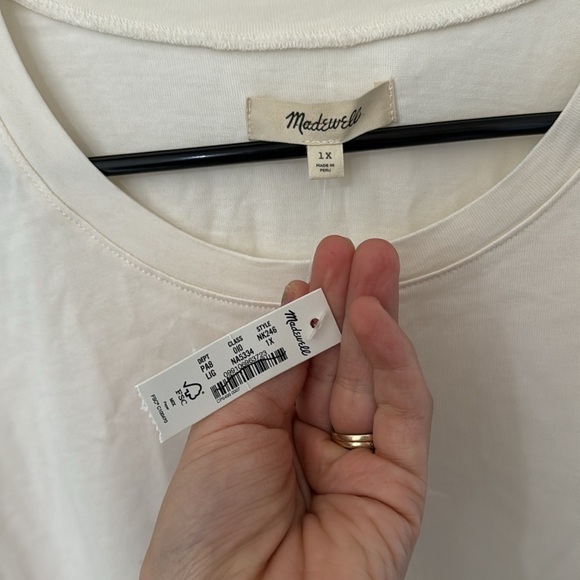 Madewell Cream Side Cinched Muscle Tank Tee Plus Size 1X - Picture 6 of 8